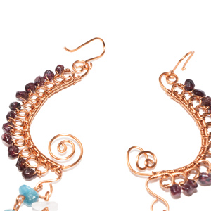 beGems Wholesale Pomegranate Natural Stone Butterfly Wing <b>Earrings</b> for Women Handcrafted Bohemian Jewelry - Product Image 1