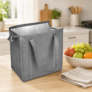 <b>Insulated</b> <b>Cooler</b> <b>Bag</b> Non Woven Foldable Shopping Tote Portable Food and Drink Storage Container - Product Image 3