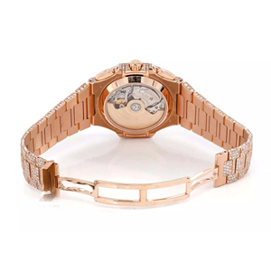 Reloj de Cuarzo con Incrustaciones de Moissanita, Diseño de Esfera de Acero Inoxidable de Lujo con Carátula Blanca - Product Image 5