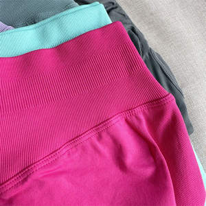 Popular gimnasio cintura alta Casual Leggings sin costuras Yoga entrenamiento Pilates deporte Fitness personalizado Push Butt Lift Rhinestone Activewear - Product Image 2