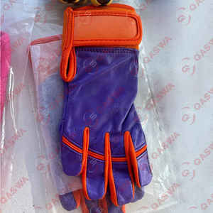 Cuero de vaca Negro Rosa Combo Ajustable Puño corto Guantes de bateo de béisbol para jugadores de equipos de béisbol - Product Image 2