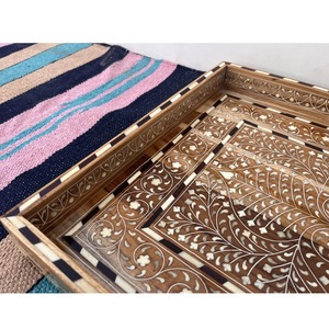 ถาดเสิร์ฟทรงกลมฝังกระดูกสุดหรูสำหรับโต๊ะกาแฟ ห้องครัว ห้องรับประทานอาหาร ห้องน้ำ ชุดเครื่องใช้บนโต๊ะอาหาร-ราคา - Product Image 5