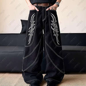 Pantalones holgados con logotipo personalizado para hombre, pantalones holgados de pierna ancha de Hip Hop, ropa de calle, ropa cómoda de moda - Product Image 6