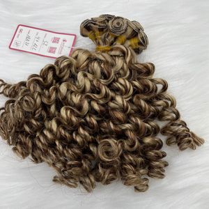 Extensiones de cabello Remy Premium de 18 pulgadas estilo ondulado profundo teñido con trama de máquina de piano trama de costura de cabello humano de alta calidad - Product Image 4