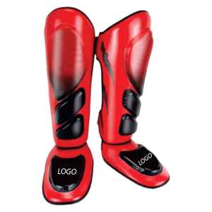 Espinilleras de Muay Thai de Cuero PU de Alta Calidad, Hechas a Medida en Fábrica, Ajustables, Ligeras, con Logotipo Personalizado - Product Image 2