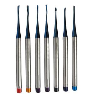 PDL Luxateur en acier allemand Micro embout dentelé avec pointes revêtues de titane bleu Set PDL dentaire - Product Image 3