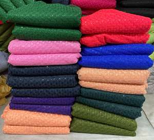 Belle occasionnelle mono net tissu porter qualité lourde Mono avec lourd 5MM Multy paillettes broderie travail fournisseur - Product Image 1