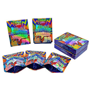 New Arrival Resealable Smell Proof 3.5g Die <b>Cut</b> Holographic Mylar Bags with Holographic Box In Stock - Product Image 1