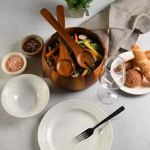 Serveur à salade personnalisable en gros de haute qualité pour servir les fruits et légumes Mélangeur Acacia Grand bol à salade en bois à vendre - Product Image 5