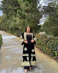 Vintage Embroidered Afgani Kuchi Dress for Ladies Professional Manufacturers' Modest Floor-Length Style Zipper Decoration <b>Lace</b> - Product Image 4