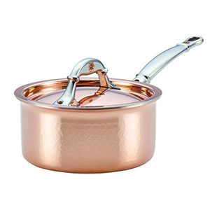 Pure Copper Hammered Saucepan Cookware with Lid, Long Lasting Build, Superior Thermal Performance for Gourmet Cooking - Product Image 3