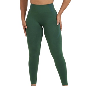 Leggings légers pour femmes de haute qualité fabriqués en usine Fabricant OEM-Legging pour femmes de couleur verte unie - Product Image 1