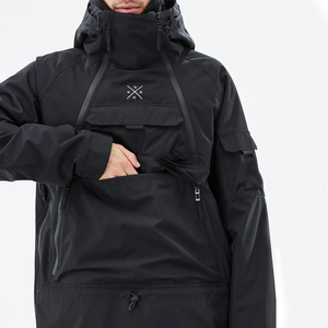 Chaqueta de esquí Anarok negra para hombre, capucha a prueba de viento, impermeable, transpirable, con bolsillos y cremallera, monos de Snowboard, ropa para esquiar - Product Image 4