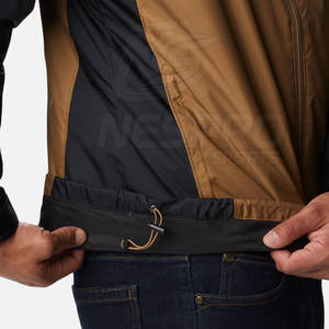 Venta al por mayor de los hombres de la chaqueta cortavientos con capucha de talla grande de invierno al aire libre transpirable respetuoso del medio ambiente logotipo frontal - Product Image 6