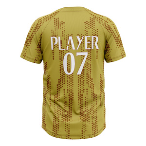 Maillot de baseball en polyester de haute qualité, personnalisable, respirant, design patchwork personnalisé, évacuation de l'humidité, 2 boutons, taille plus, chemise d'équipe - Product Image 5