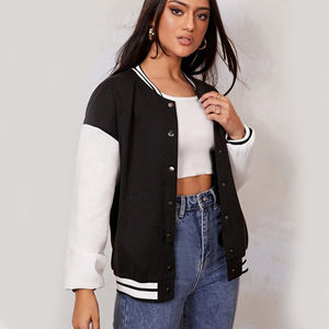 เสื้อแจ็กเก็ตทีมเบสบอลแขนยาวเต็มตัวสำหรับสตรีทปักโลโก้ได้ตามต้องการของ2025 - Product Image 4