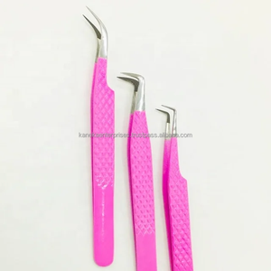 LashPlus Vente en gros Marque privée Extensions de cils volumineuses Personnalisées Pinces en acier inoxydable rose argenté antistatiques antimagnétiques - Product Image 6