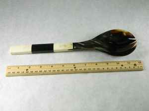 Cuchara de cuerno de búfalo natural y juego de cuchillos de tenedor de buey, utensilios de cocina de mango corto y decoración del hogar para obsequios - Product Image 3