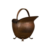 Seau à charbon en cuivre antique, pour la maison et le jardin, de haute qualité, décoratif, de forme ronde, en métal, en fer, seau à charbon, seau à charbon
