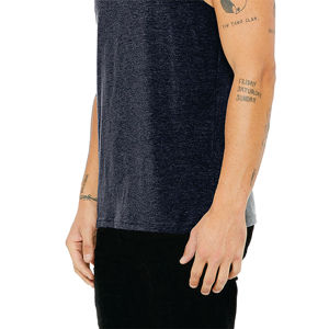 Side Seamed Retail Fit 100% Airlume Combed and Ring Spun Cotton 32 Single 4.2 oz Navy Unisex Jersey Tank - Product Image 5