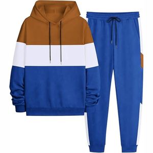 Hommes respirant solide imprimé polaire deux pièces survêtement Sports de plein air décontracté Jogging haute qualité 2025 - Product Image 1