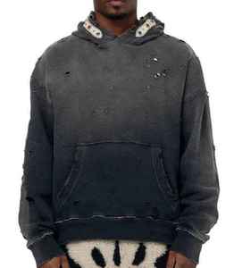 Sweat à capuche surdimensionné en molleton français 2024, 500 g/m², anti-rétrécissement, 100 % coton, design doublé, fabrication, lavage à l'acide délavé, tricoté - Product Image 1