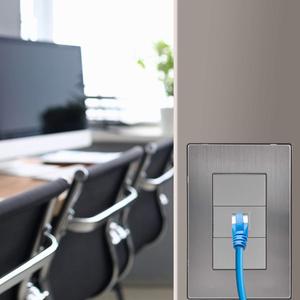 Conector de pared RJ45, MXILR-006, 10 piezas, Conector de datos, RJ45 CAT5e, Plateado, Acero inoxidable/PC. - Product Image 6