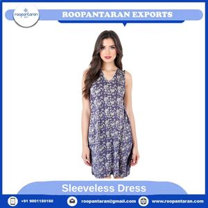 Robe en coton sans manches imprimée à la main 100% coton pour femme | Tenue d'été légère | Robe confortable violette - Product Image 2