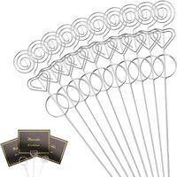 Porte-cartes de place florale porte-mémo photo en fil métallique, porte-cartes de faveur de fleur ronde pour le bureau d'anniversaire de fête de mariage