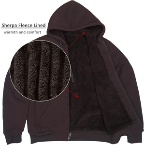 Sweats à capuche zippés lourds pour hommes épaules tombantes personnalisées col à capuche d'hiver surdimensionné motif solide et techniques teintées unies - Product Image 4