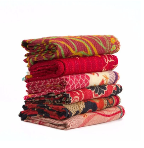 Edredón de Kantha bengalí Vintage, hecho a mano, de algodón Reversible, para uso en Hotel, funda de sofá Gudari, colcha India - Product Image 2