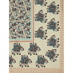 Turquoise Blue 100% Cotton 240 TC Bedsheet Set with 2 Pillow Covers Ethnic Motifs for Home Use (ADB1482)-3pcs <b>King</b> <b>Size</b> - Product Image 5