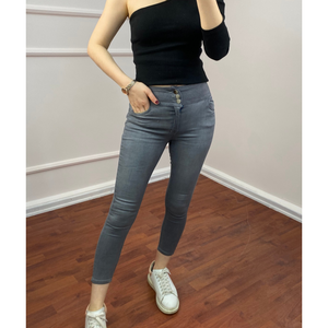Jean taille haute en Lycra (gris), 5404 - Gris - Product Image 4