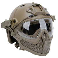 Casque tactique Masque intégral en maille Casque d'assaut avec masque en maille d'acier pour le sport en plein air
