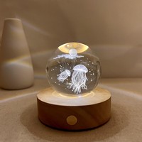 Lampe de nuit en forme de méduse écologique personnalisée, lumière lunaire, décoration de chambre mignonne, globe en verre, lampe de bureau avec température de couleur réglable