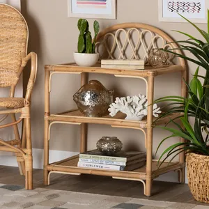 Organizador de ropa plegable de 3 niveles ecológico de bambú marrón Natural bohemio 60x40x30cm OEM HNH artesanía hecha a mano Vietnam nuevo - Product Image 5