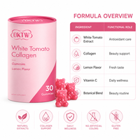 OKTW Witte Tomaten Collageen Gummies Citroensmaak Huidverhelderende Ontgiftende Suikerarme Beauty Supplement Beer Gummies Dagelijkse Orale Toediening
