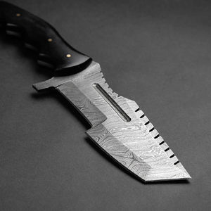 Cuchillo Tanto Kimura Hecho a Mano, Acero de Damasco, Hoja Fija, Mango de Micarta, Funda de Cuero, Grado Industrial OEM para Exteriores - Product Image 2