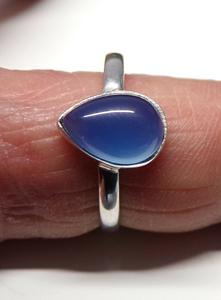 Anillo de Calcedonia de Plata de Ley 925 hecho a mano Aqua compromiso anillo ancho joyería fina para regalo de cumpleaños - Product Image 2