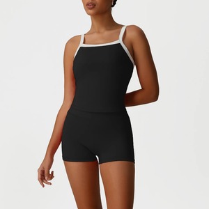 Conjunto deportivo para mujer 2025, almohadillas para el pecho de alto soporte, sujetador de secado rápido, mallas elásticas para levantar glúteos, transpirables, sólidas, para Fitness - Product Image 3