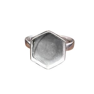 Solid 925 Sterling Silver Semi Mount Hexagon Shape 10mm Bezel Setting Blank <b>Ring</b> <b>Resin</b> Ashes Work DIY Keepsake Jewelry in Bag - Product Image 1