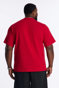 T-shirt décontracté de sport pour homme, col rond, 100% coton uni de haute qualité, 200 grammes, respirant, séchage rapide - Product Image 3