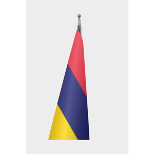 Personnalisé # 3x5 pieds #   Drapeau intérieur officiel en coton/aluminium métallisé/plastique/nylon pour l'île Maurice avec logo personnalisé - Product Image 3