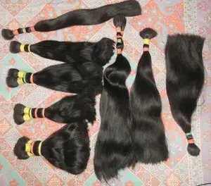 100% mentah tidak diproses Remy Virgin Indian candi 32 "Natural bergelombang bundel ekstensi mesin ganda kain rambut Donor tunggal pemasok