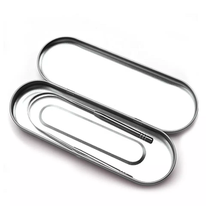 Boîte de transport pour gratte-langue en acier inoxydable avec design réutilisable double face, écologique et portable pour une utilisation nomade - Product Image 2