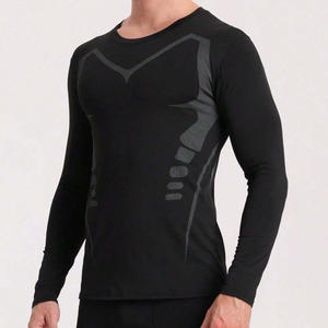Chemise de compression à manches longues sur mesure pour hommes couche de base d'entraînement légère et respirante à séchage rapide grande taille pour l'entraînement physique - Product Image 1