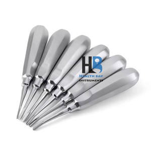 Ensemble 6 élévateurs de dents en acier chirurgical dentaire manuel certifié CE de haute qualité, incurvés droits pour l'extraction des dents, chirurgie buccale - Product Image 5