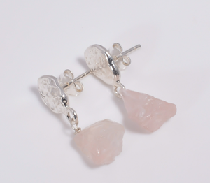 Natural 925 sterling silver raw sapphire gemstone earrings custom <b>design</b> silver <b>jewelry</b> manufacturer fine silver <b>jewelry</b> - Product Image 2