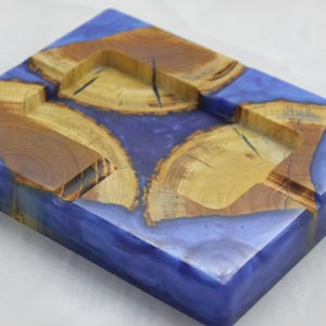 NOUVEAU ARRIVÉ RÉSINE LOGO EN BOIS MEILLEURE QUALITÉ MODERNE EPOXY Résine Epoxy & Bois Cendrier Couleur Logo Portable Intérieur et Extérieur - Product Image 6