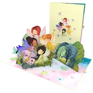 Fairy Garden Pop Card Birthday Artistic Paper Card Best Seller For Anniversary Girl Dream 3D Card Handmade Paper Laser Cutting